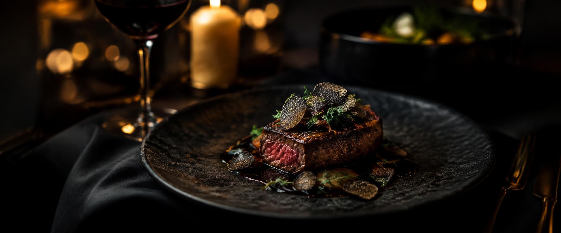 Seared wagyu with shaved truffle